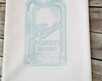 Mason jar flour sack tea towel