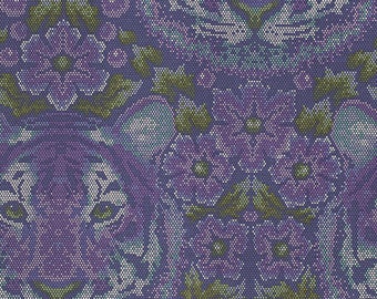 ART FABRIC - Tula Pink, Eden, Crouching Tiger, Amethyst, purple, see coordinates, Free Spirit