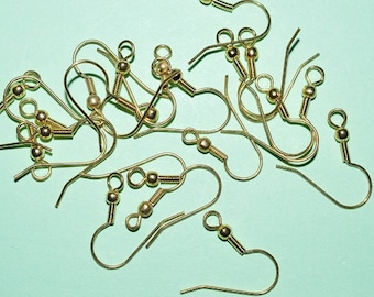 50 Shiny Gold Plated French Earwire Hooks (3011501W)