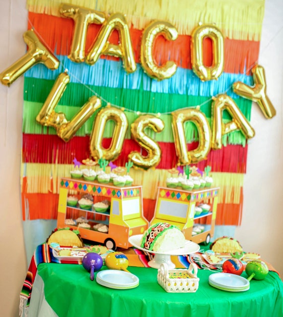 Taco Twosday Letter Balloons Taco Twosday Party Decor Taco