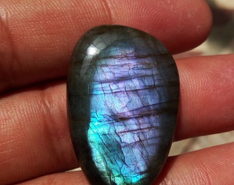 Multi Labradorite 34x22mm Fancy Shape Semiprecious Loose Gemstone Cabochon for Jewelry