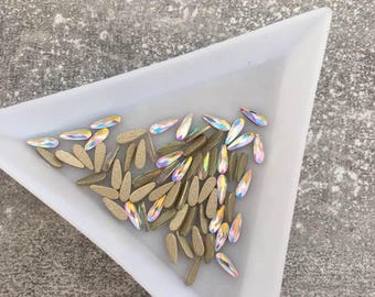 Swarovski Crystals AB Flat Back Teadrop Raindrop rhinestone gems for Nail Art - 2*6mm