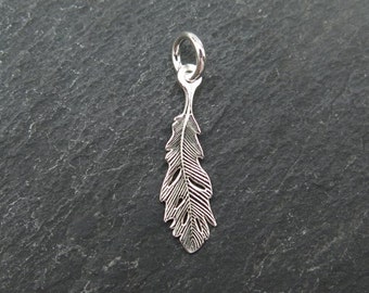Sterling Silver Feather Pendant 19mm