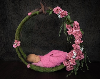 Handmade Newborn Moss Swing For Photography Prop