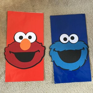 12 Elmo or Cookie Monster Party Favor bags. Great for Birthday Parties. Free Shipping!