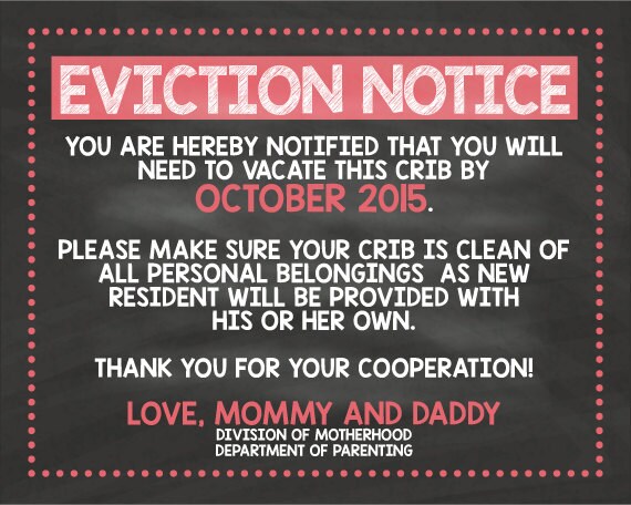 eviction notice pregnancy announcement 8x10 pdf jpg