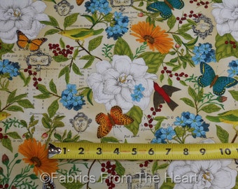 Monarch Butterflys Summer Garden Flower BY YARDS Timeless Treasure Cotton Fabric