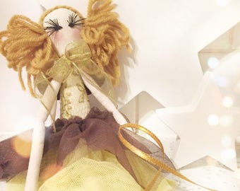 Handmade Cloth Fairy Doll about 31 cm tall by NoosaForestFairies