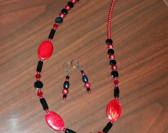 Red swirled focals with black accents