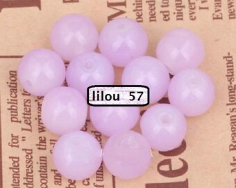 10 light purple Jade beads 10mm round