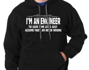 Gift For Engineer Hoodie I Am An Engineer Hooded Sweatshirt Tacoma Bridge Hooded Sweater
