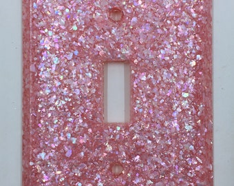 Lucite Mother of Pearl Pink Light Switch Plate