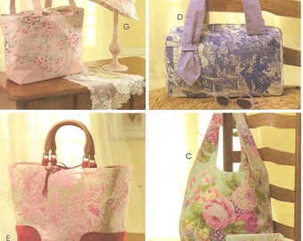 Laura Ashley Handbags & Hat, Totes, Small Bags, 4 Designer Styles, Uncut Sewing Pattern