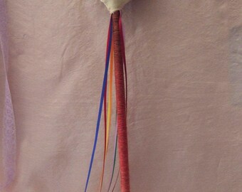 wand,felt heart wand,waldorf fairy wand,rainbow,eco-friendly, toy