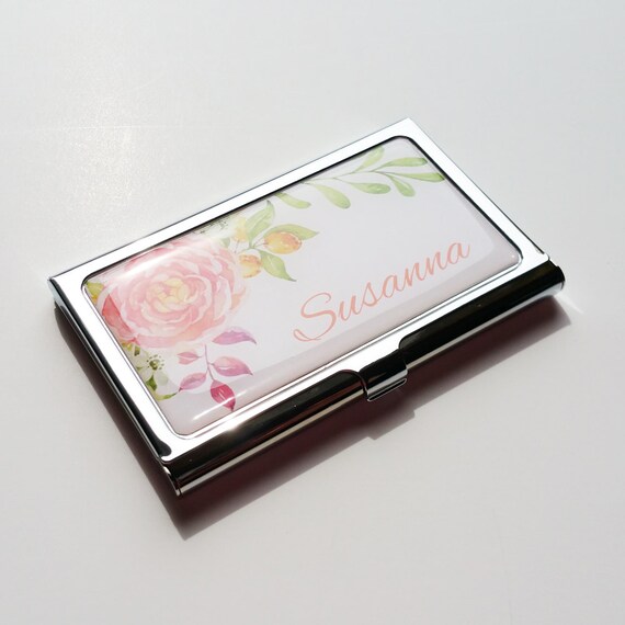 Personalized Business Card Holder Custom Flower Business Card