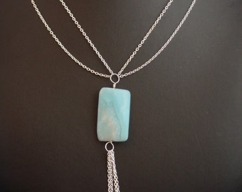 Amazonite and Silver Chain
