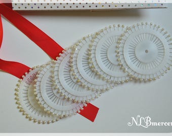 PIN, needle head mother of Pearl disc set 2 discs