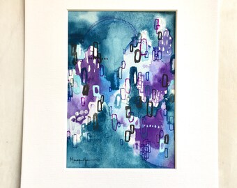 5x7 Watercolor painting matted to an 8 x 10