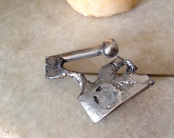 Vintage Artist Made Metal Stick Pin 1980s