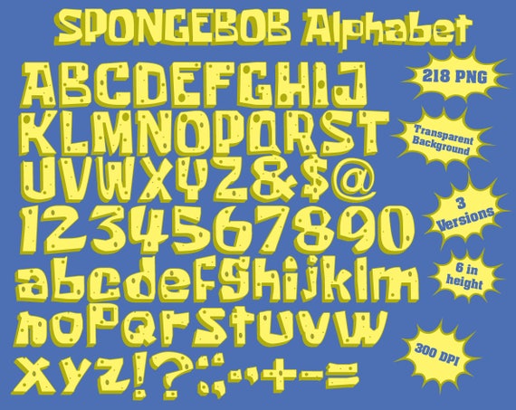  Spongebob  Squarepants Full Alphabet Numbers and Symbols 218