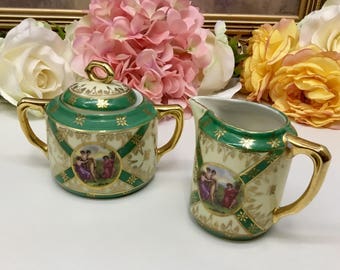 Vintage cream and sugar