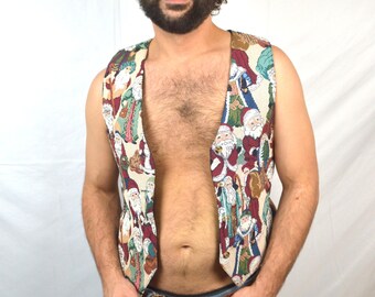 Vintage 80s Santa Christmas Vest