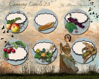 Preserve Labels, Rustic Canning Labels, 2.50 Inch Canning Labels, Rustic Jar Labels, Instant Download