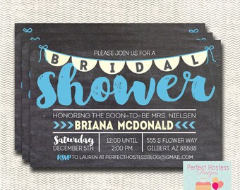 Chalk Bridal Shower Invitation
