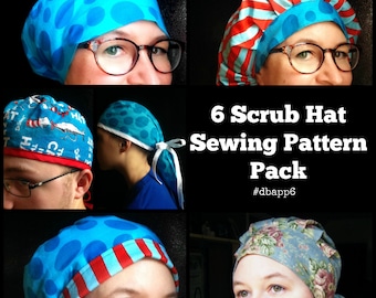 Scrub Hat Sewing Pattern DIY Scrub cap Sewing tutorial Instructions PDF Get 6 Surgical Scrub Hat Chef Hat I Download #dbapp6
