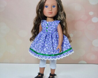 14.5 doll clothes, Made to fit Wellie Wishers Doll, 14.5 inch Doll Dress, 14 inch doll dress, 14 inch doll outfit, , 02-2734