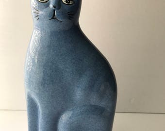 Blue Calico Ceramic Cat