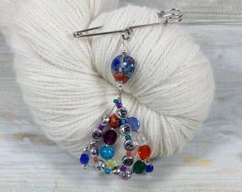Beaded Abacus Row Counter/Shawl Pin