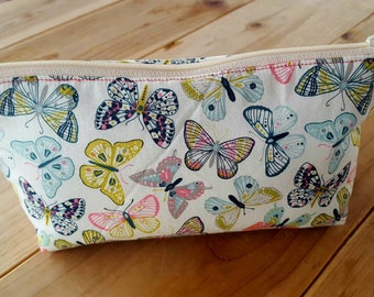 Butterfly Pencil Case, Personalized Makeup Bag, Girl's School Supply Bag, Cosmetic Bag, Monogrammed Pencil Pouch