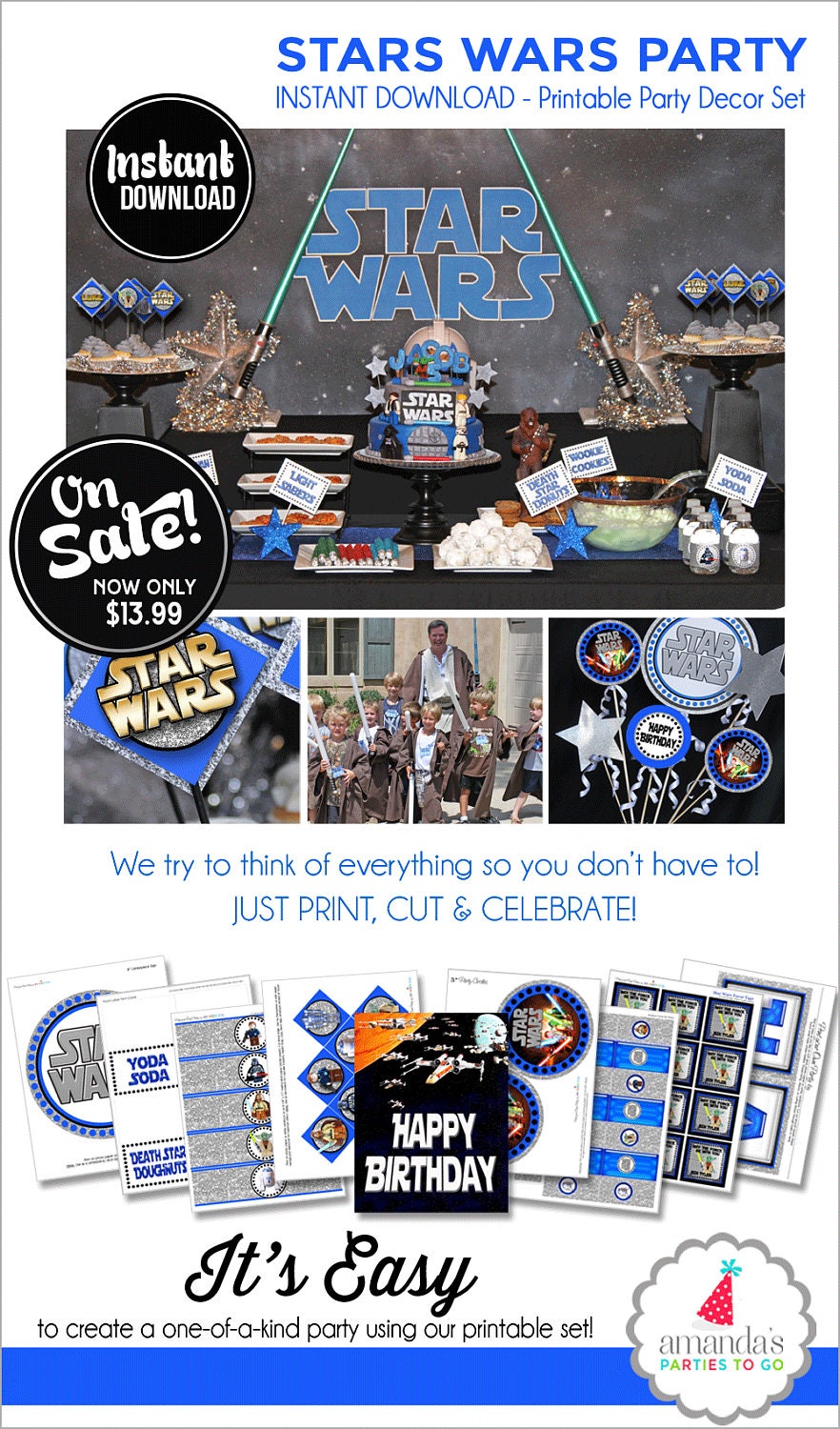 Star Wars Party Printable Star Wars Birthday Star Wars