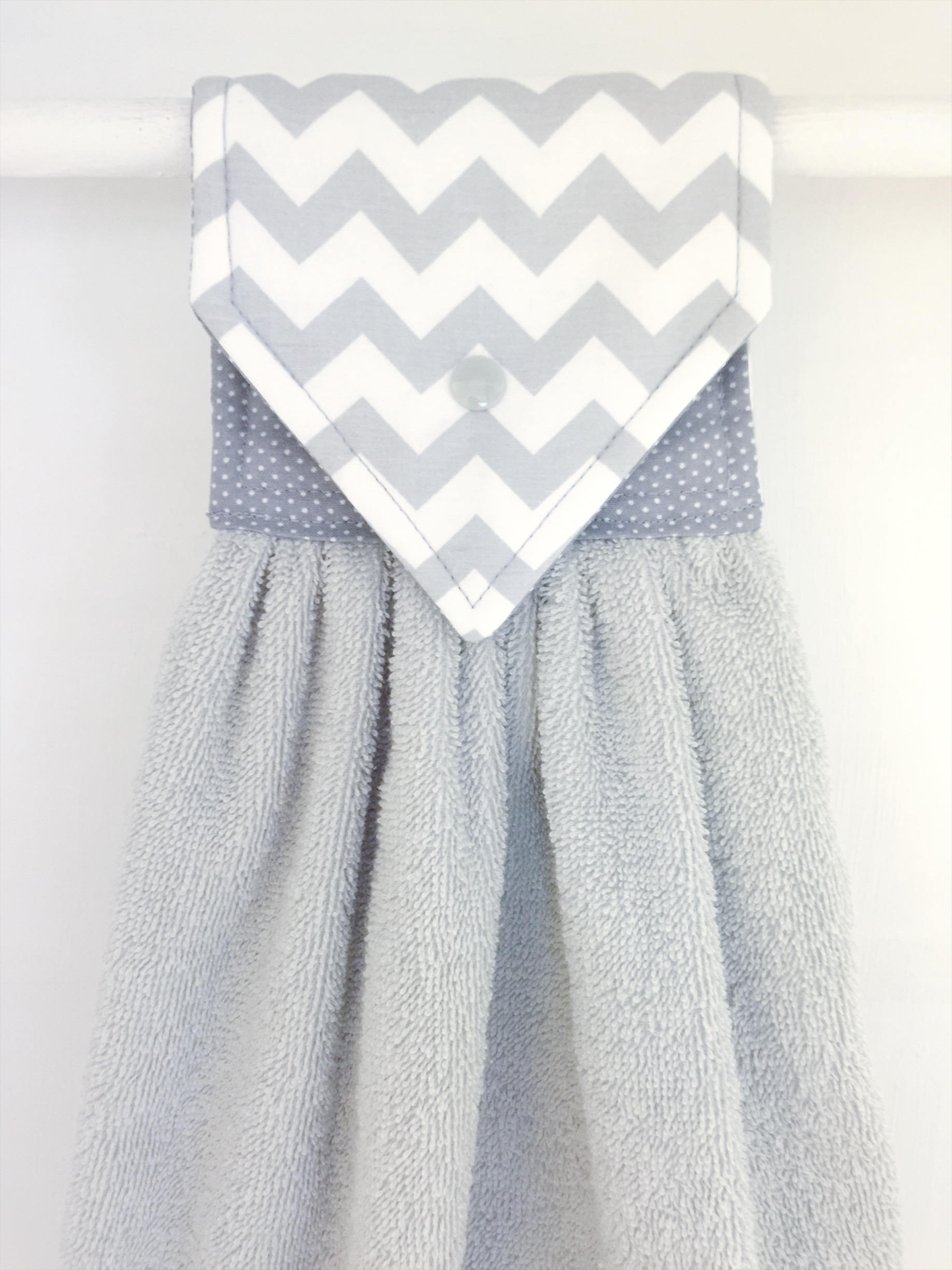 Gray Chevron Hanging Hand Towel Grey Chevron Hanging Towel