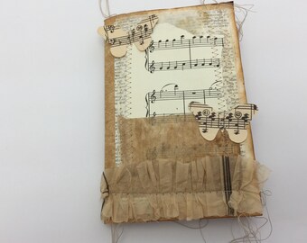 Shabby Scrappy Journal, 4 x 6, Junk Journal, Tea Dye Journal, Mini Album, Photo Album, Vintage Journal,