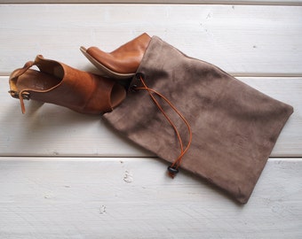 Leather shoe bag, Luggage travel case, Dance shoe bag, Lams leather bag, Travel shoe case, Gift for her, Gift for him, Woman Gift