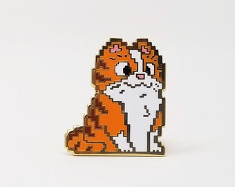 Pixel Cat Enamel Pin, Cat Enamel Pin, Gamer Enamel Pins, Geek Enamel Pins, Nerdy Enamel Pins, Gifts for Gamers, Gifts for Nerds, Enamel Pin