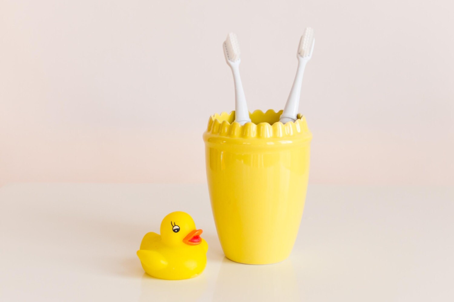 Yellow Tooth Brush Cup Ceramic Explorers Collection Bring a