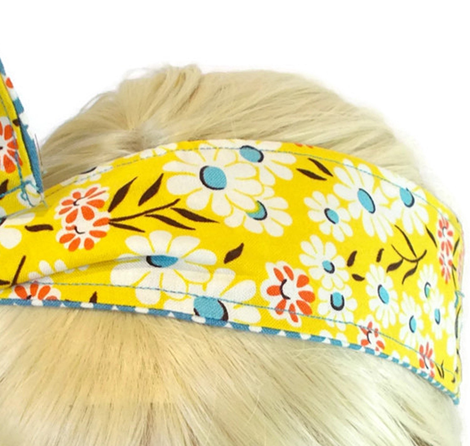 yellow and blue headband
