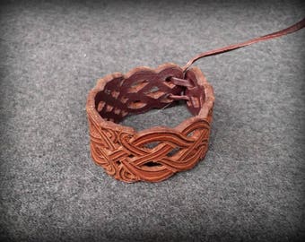 Leather bracelet with ornament lace,leather goods