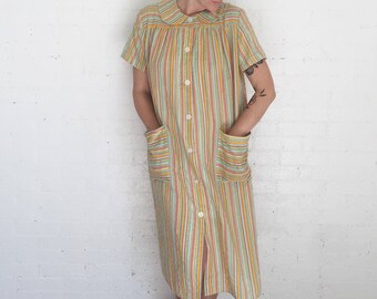 vintage, peter pan collar housedress