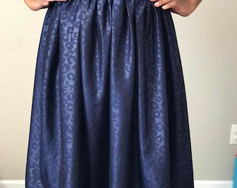 JW Dressy Modest Full Knee-Legnth Skirt w/ Elastic Waist