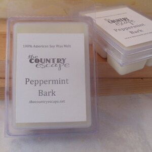 Peppermint Bark Scented 100% Soy Wax Melt - Rich Chocolate & Peppermint - Maximum Scented