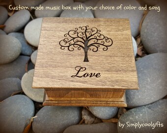 music box, love, music boxes, wooden music box, custom music box, tree of life, wedding gift, simplycoolgifts, valentines day, christmas