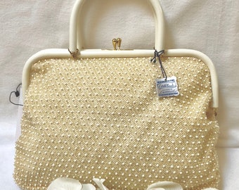 1950s Ivory Corde-Bead Bag NWT!