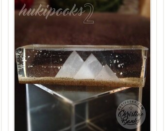 The Great Pyramids Alabaster Mini Sculpture in Epoxy Resin
