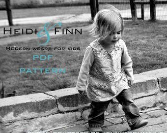Sweet Pocket Pinafore pattern and tutorial 3M-3T easy sew pdf