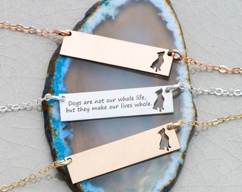Pitbull Rescue Bar Necklace • Pit Bull Dog Necklace • Pet Pitbull Shelter Jewelry Pittie Necklace Staffordshire Terrier Dog Cutout