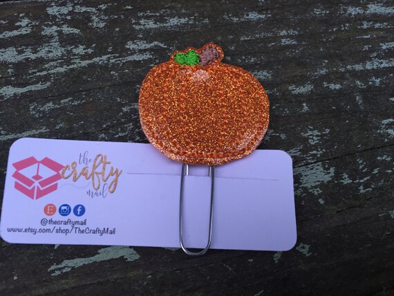 Glitter Pumpkin Planner Clip/Paper Clip/Feltie Clip. Coffee Planner Clip. Halloween Planner Clip. Autumn/Fall Planner Clip